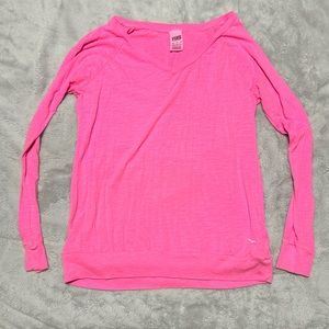 Pink Victorias Secret Long Sleeve Pink V-Neck Top